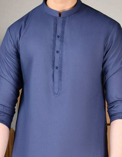 Blended Blue Shalwar Kameez - J. Junaid Jamshed