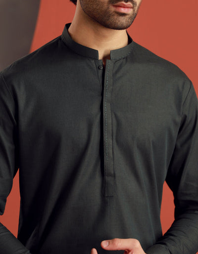 Cotton Green Shalwar Kameez - J. Junaid Jamshed