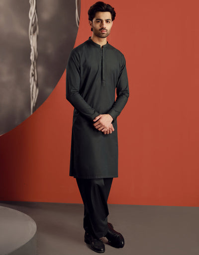 Cotton Green Shalwar Kameez - J. Junaid Jamshed