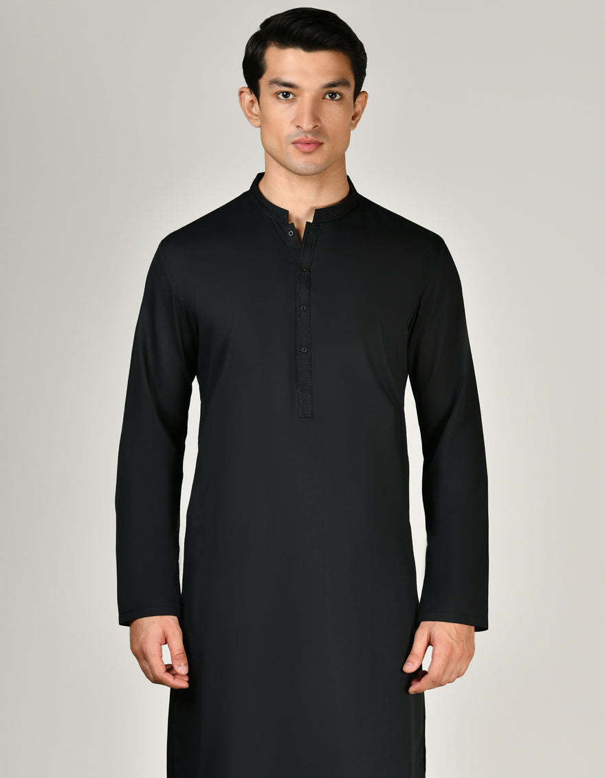 Blended Black Shalwar Kameez - J. Junaid Jamshed