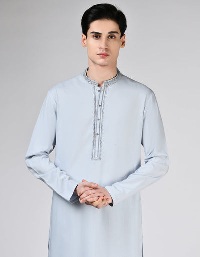 Blended Grey Shalwar Kameez - J. Junaid Jamshed