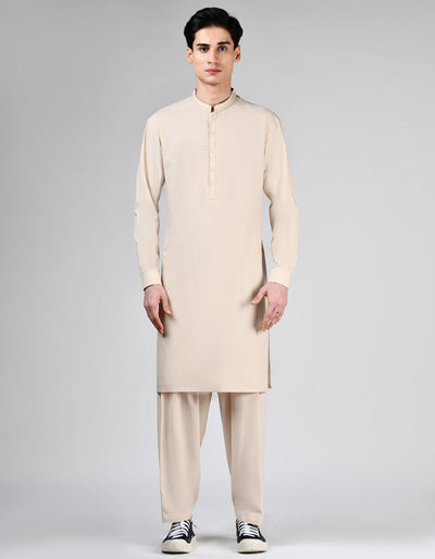 Polyester Orange Shalwar Kameez - J. Junaid Jamshed