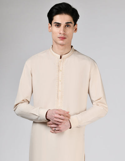 Polyester Orange Shalwar Kameez - J. Junaid Jamshed