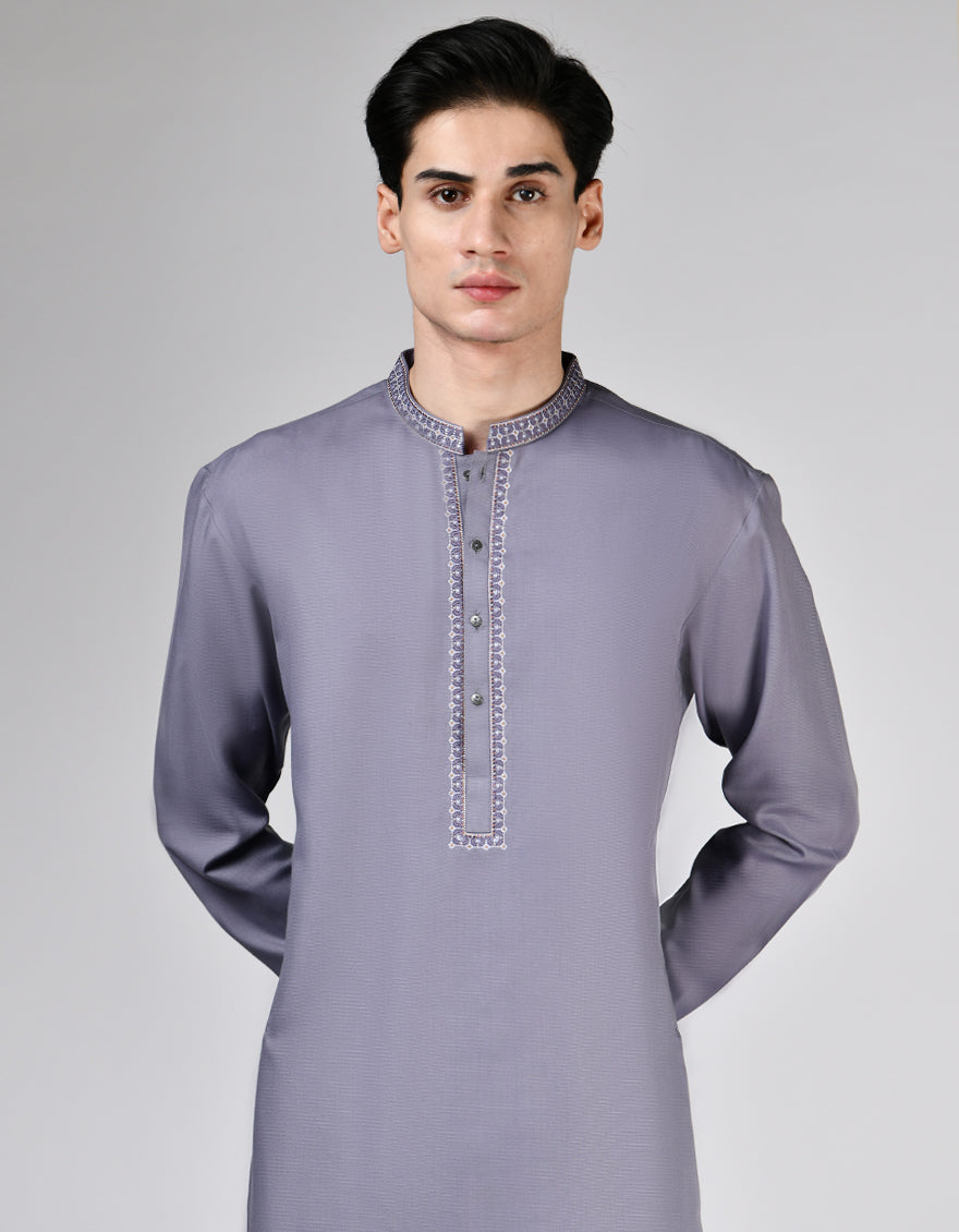 Blended Purple Shalwar Kameez - J. Junaid Jamshed