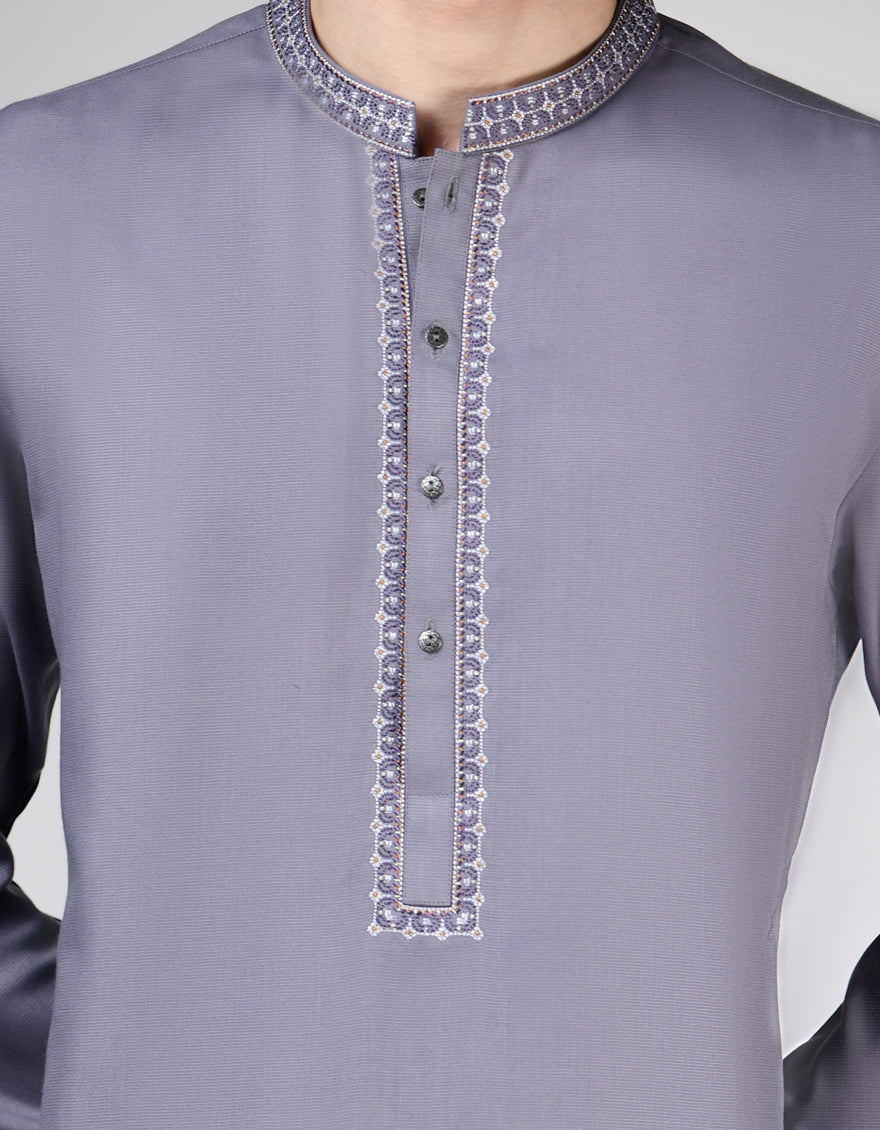 Blended Purple Shalwar Kameez - J. Junaid Jamshed