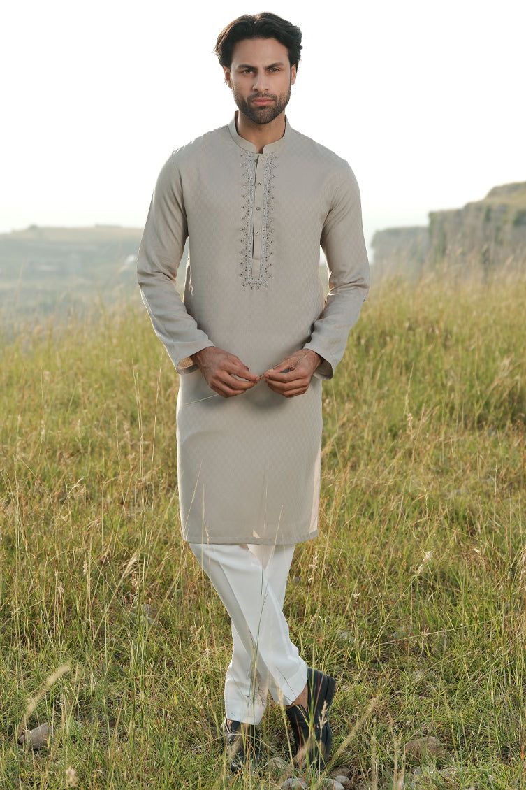 Blended Green Kurta - J. Junaid Jamshed