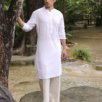 Cotton White Kurta - J. Junaid Jamshed