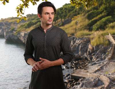 Cotton Green Kurta - J. Junaid Jamshed