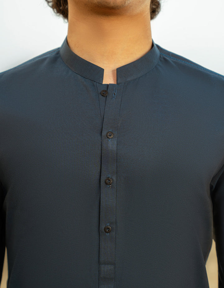 Cotton Dark Blue Kurta Trouser - J. Junaid Jamshed