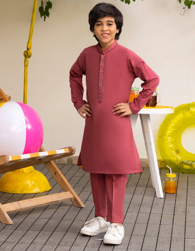 Blended Arizona Pink Kurta Trouser - J. Junaid Jamshed