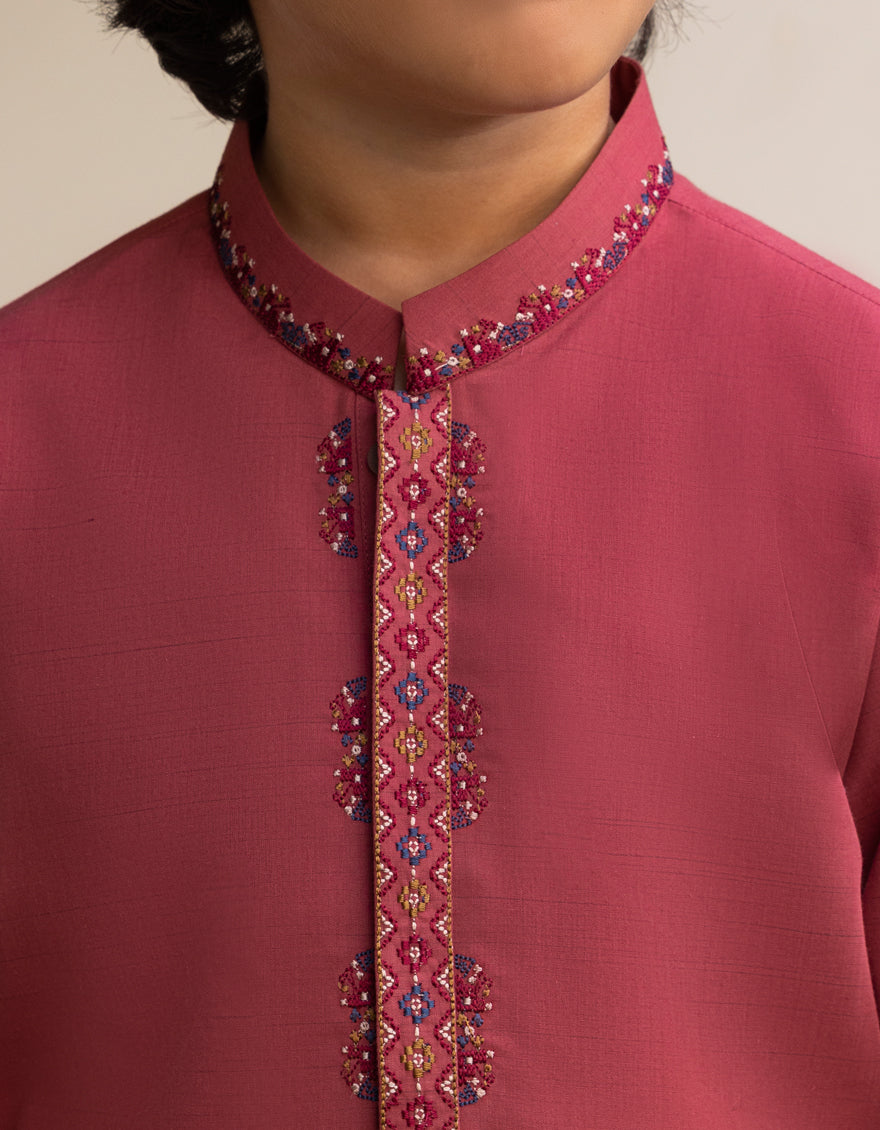 Blended Arizona Pink Kurta Trouser - J. Junaid Jamshed