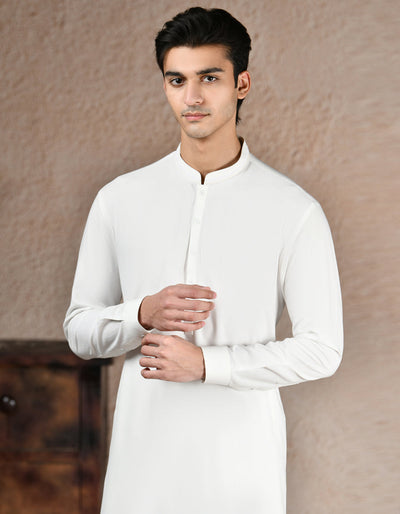 Blended White Kurta Trouser - J. Junaid Jamshed