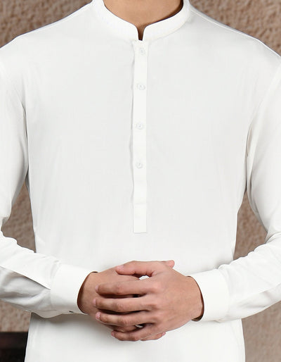 Blended White Kurta Trouser - J. Junaid Jamshed