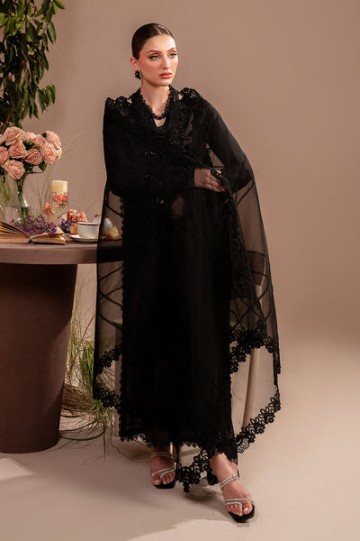 Resham Silk & Chiffon Black Stitched Suit - Vanya