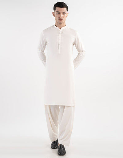 Blended White Shalwar Kameez- J. Junaid Jamshed