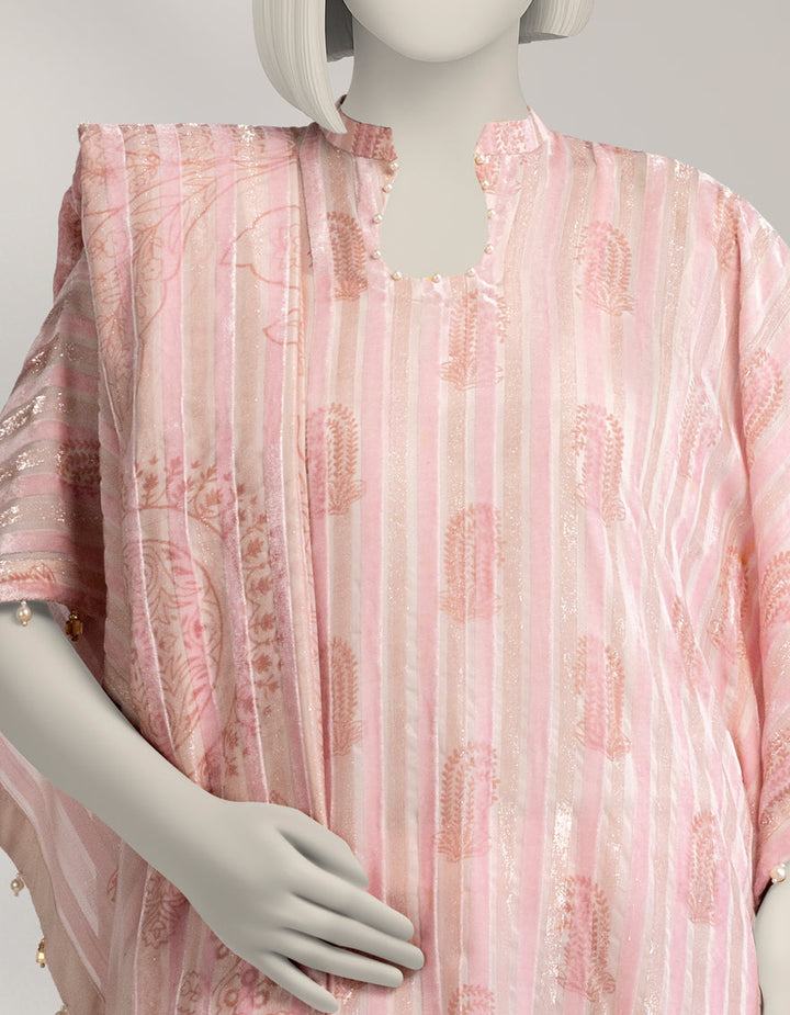 Palachi Pink Unstitched Suit - J. Junaid Jamshed
