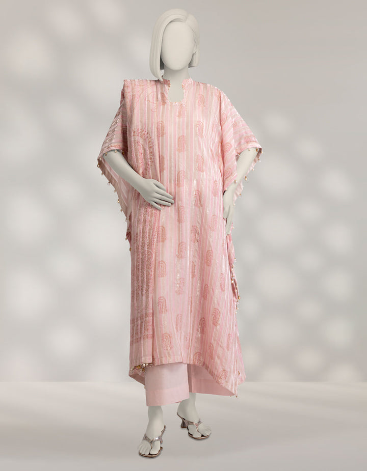 Palachi Pink Unstitched Suit - J. Junaid Jamshed