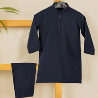 Blended Navy Blue Shalwar Kameez - J. Junaid Jamshed