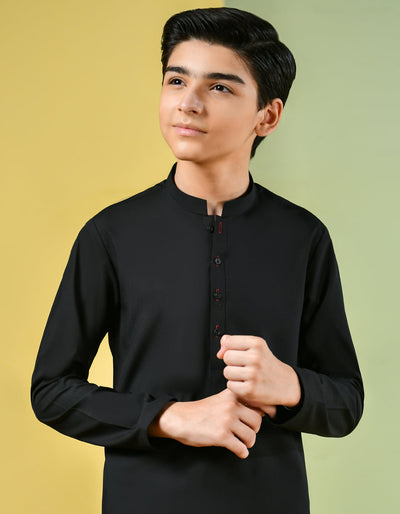 Blended Black Shalwar Kameez - J. Junaid Jamshed