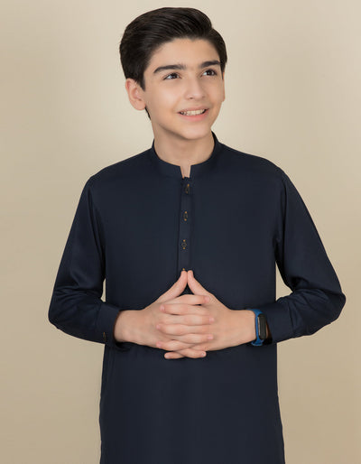 Blended Blue Shalwar Kameez - J. Junaid Jamshed