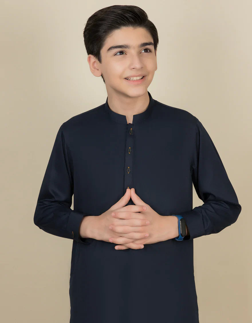 Blended Black Kurta Trouser - J. Junaid Jamshed