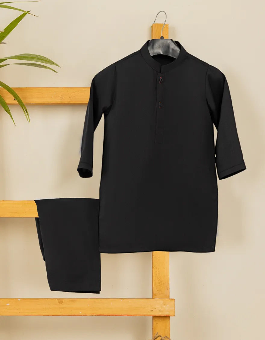 Blended Black Shalwar Kameez - J. Junaid Jamshed