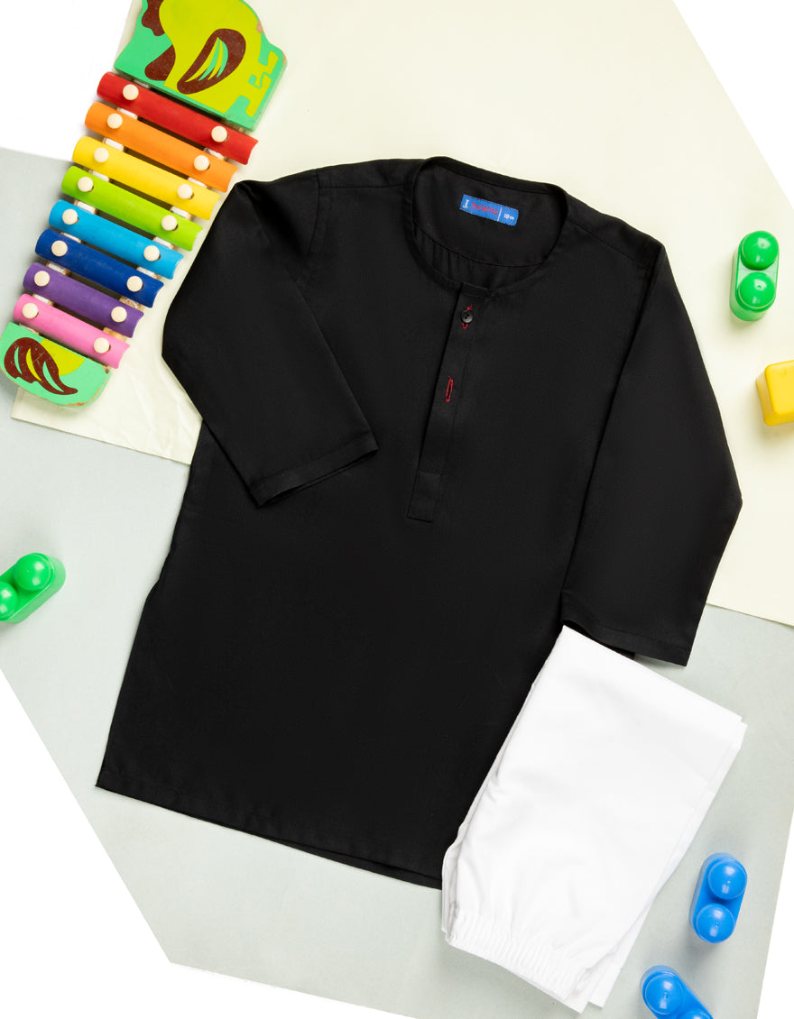 Blended Black Shalwar Kameez - J. Junaid Jamshed