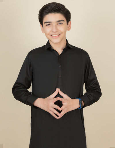 Blended Black Shalwar Kameez - J. Junaid Jamshed