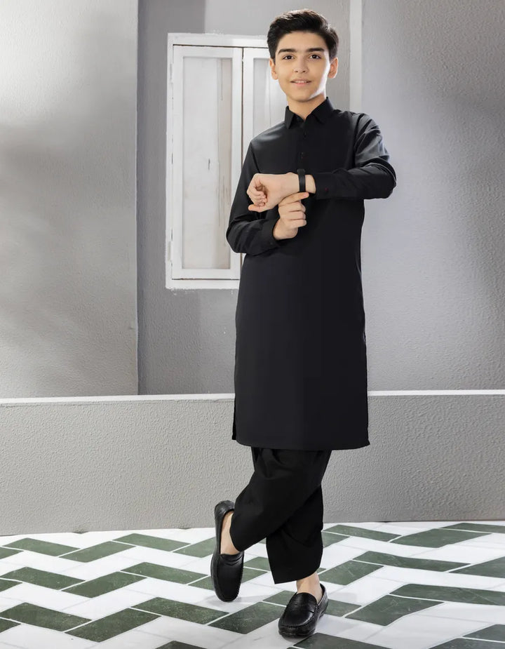 Blended Black Shalwar Kameez - J. Junaid Jamshed
