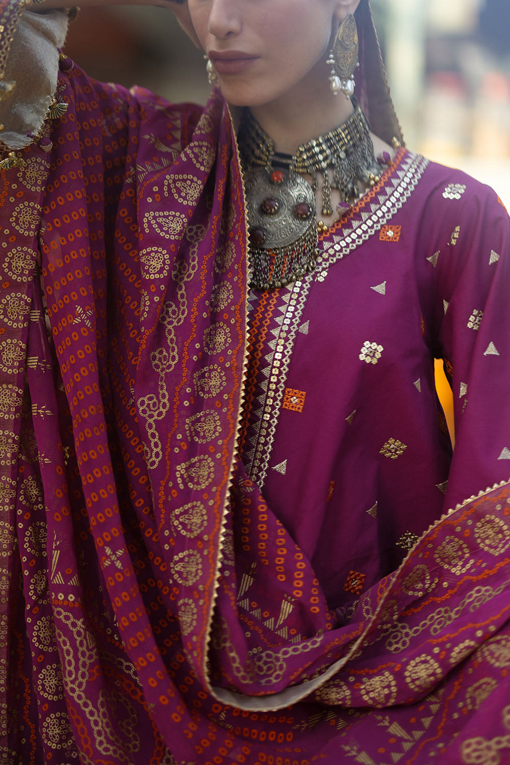 Embroidered Lawn Purple Stitched Suit - Gul Ahmed