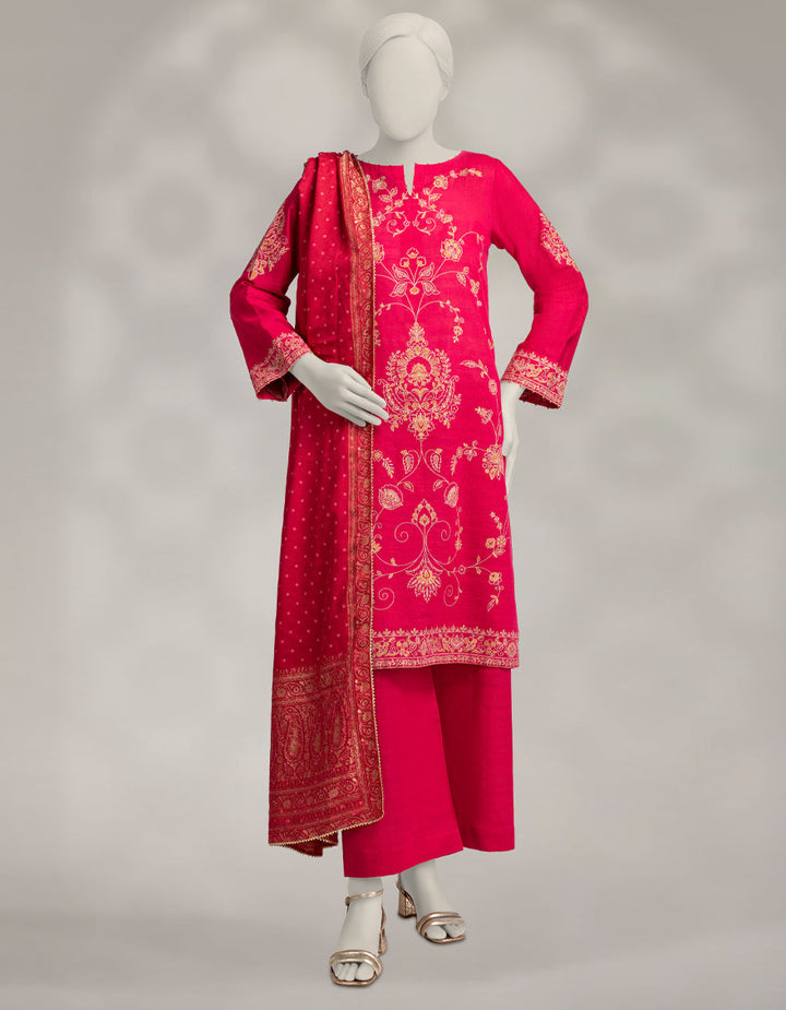 Khaddar Slub Multicolor Unstitched Suit - J. Junaid Jamshed