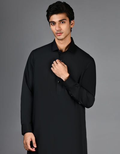 Blended Black Jubba - J. Junaid Jamshed