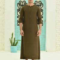 Polyester Brown Jubba - J. Junaid Jamshed