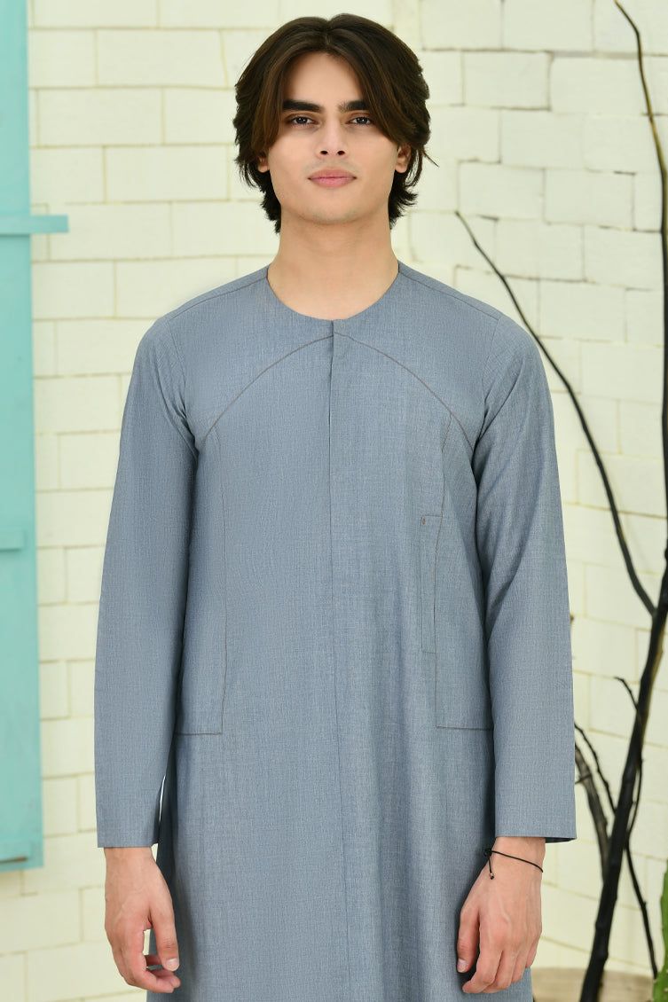 Blended Blue Jubba - J. Junaid Jamshed