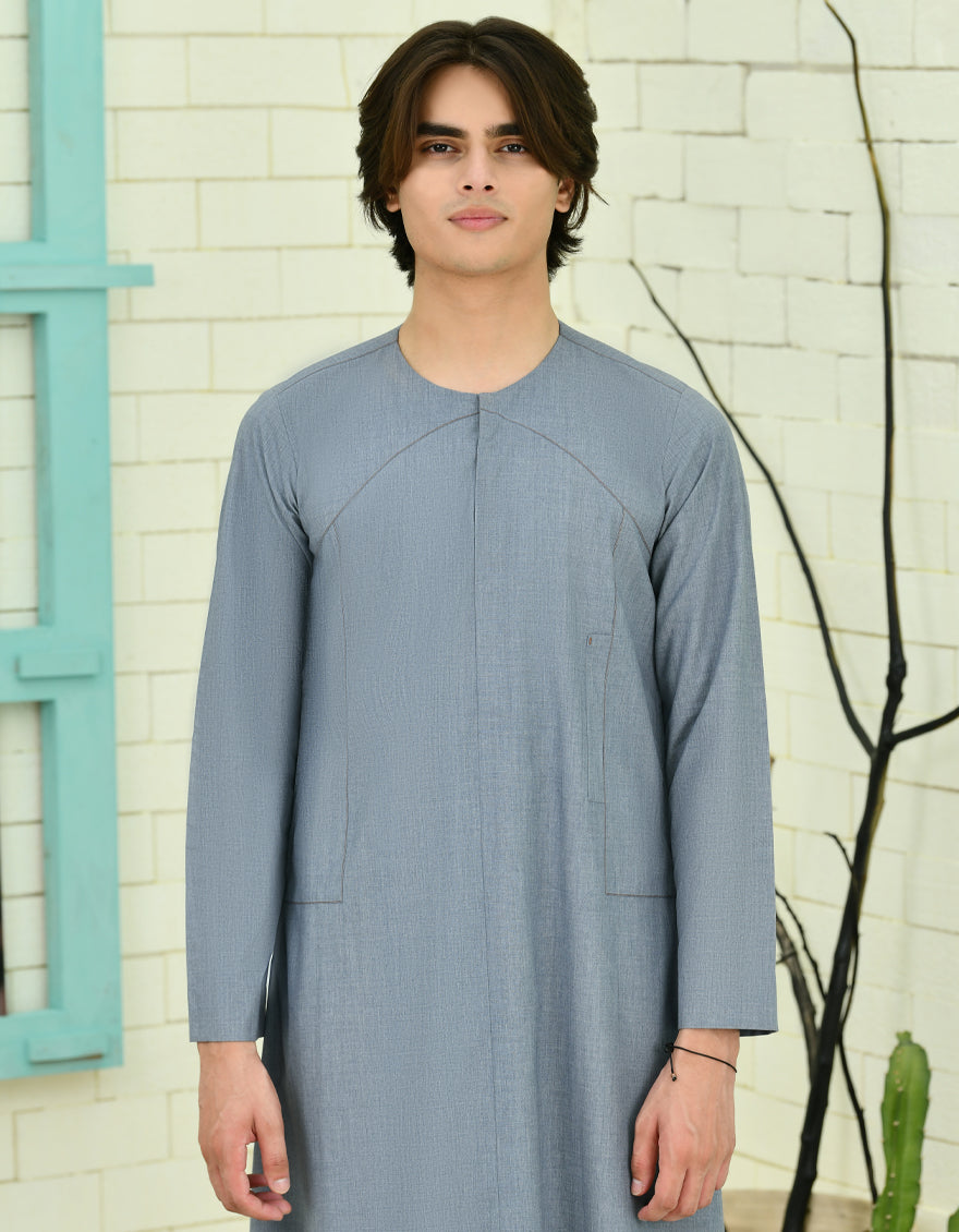 Blended Blue Jubba - J. Junaid Jamshed