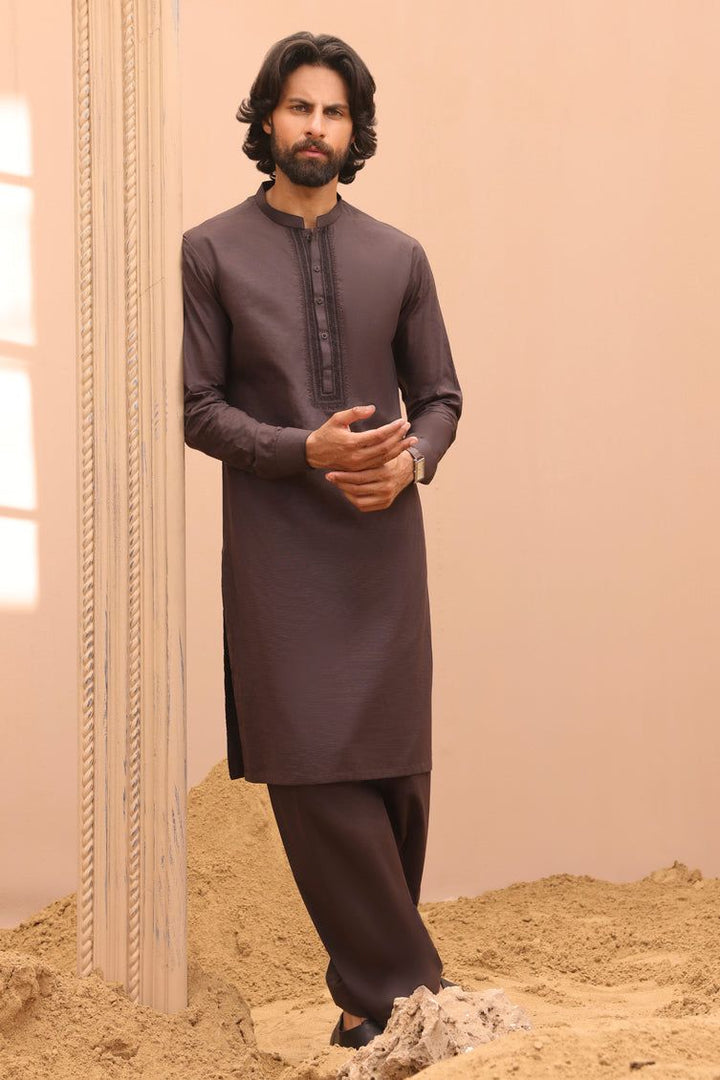 Cotton Brown Kameez Shalwar - J. Junaid Jamshed