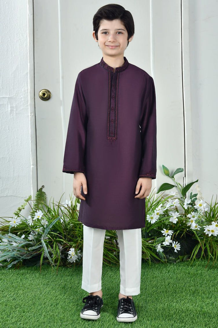 Polyester Purple Special Kurta - J. Junaid Jamshed
