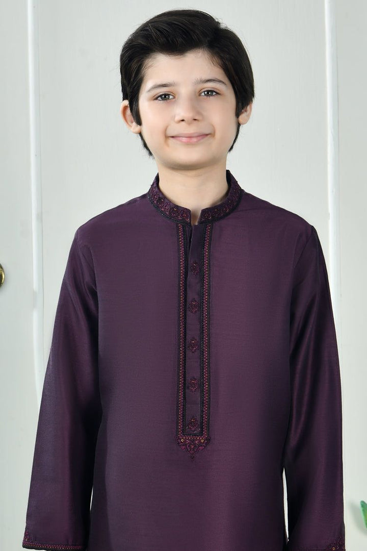 Polyester Purple Special Kurta - J. Junaid Jamshed