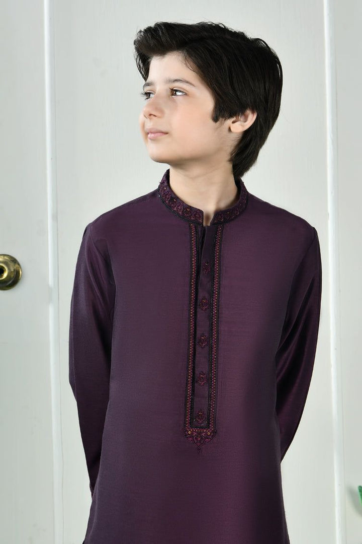 Polyester Purple Special Kurta - J. Junaid Jamshed