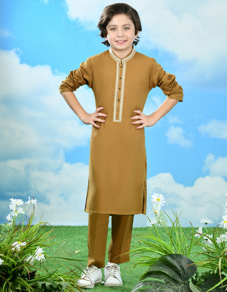 Blended Yellow Shalwar Kameez - J. Junaid Jamshed