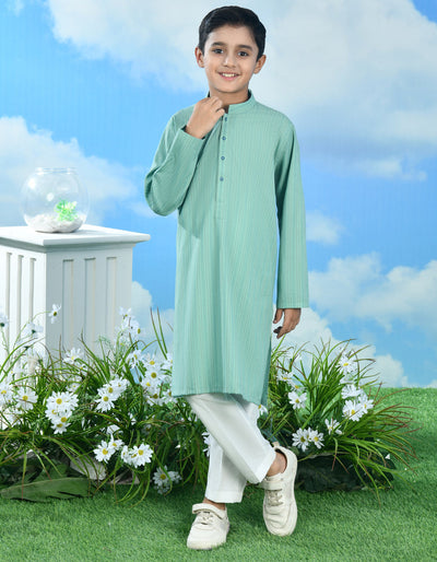 Cotton Green Kurta - J. Junaid Jamshed