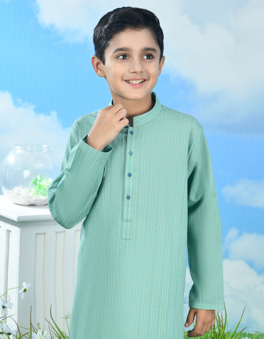 Cotton Green Kurta - J. Junaid Jamshed