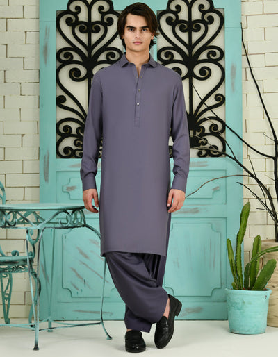 Blended Purple Shalwar Kameez - J. Junaid Jamshed