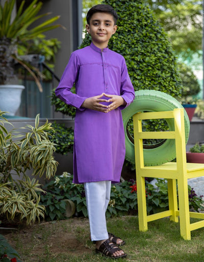 Cotton Purple Kurta - J. Junaid Jamshed