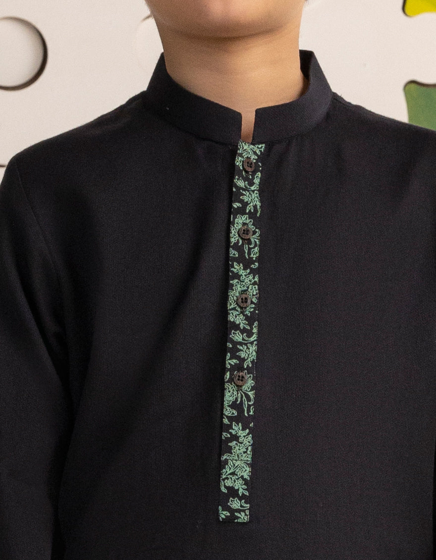 Cotton Black Kurta - J. Junaid Jamshed