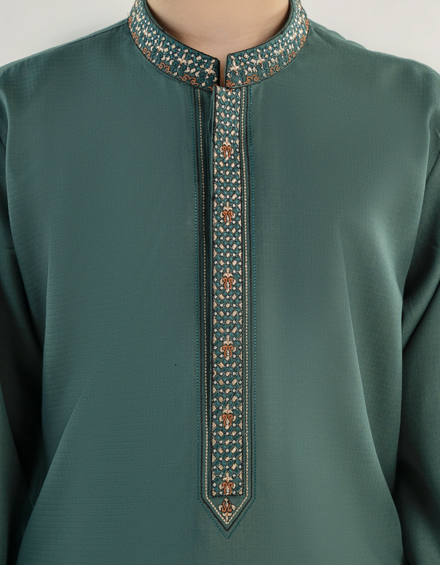 Blended Green Shalwar Kameez - J. Junaid Jamshed