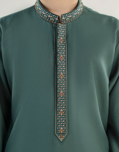 Blended Green Shalwar Kameez - J. Junaid Jamshed