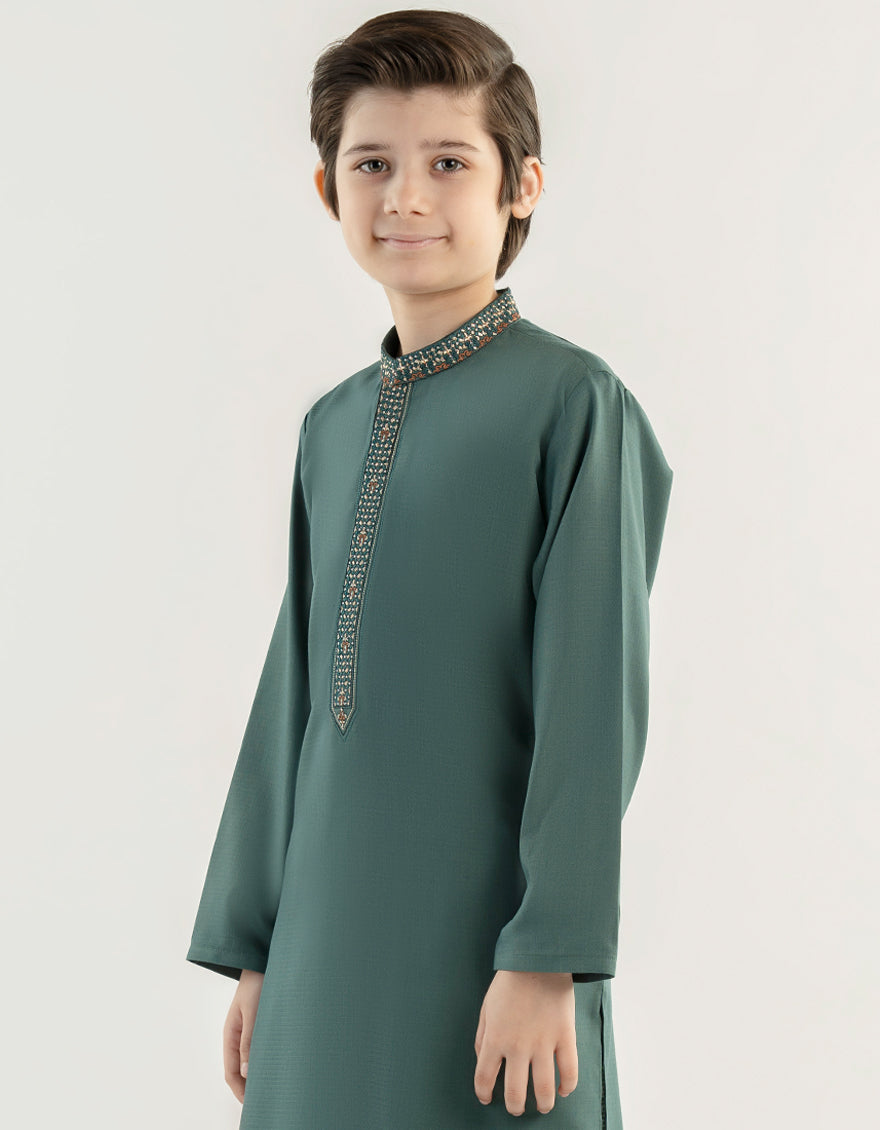 Blended Green Shalwar Kameez - J. Junaid Jamshed