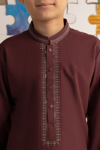 Blended Red Shalwar Kameez - J. Junaid Jamshed