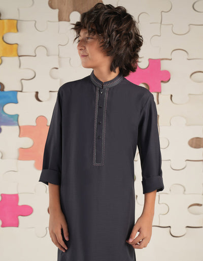 Blended Blue Shalwar Kameez - J. Junaid Jamshed